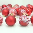 Kit 24 Bolas Árvore De Natal Decoração Maleta Vermelha 55mm