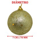 Kit 24 Bolas De Natal Glitter Dourada Enfeite Natalino 70mm
