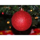 Kit 24 Bolas De Natal Mista Gliter, Fosca, Brilho Vermelha 8c