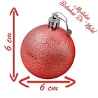 Kit 24 Bolas Enfeite Natalino Árvore Natal 60mm Vermelho