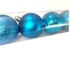 Kit 24 Bolas Natal Mista Glitter, Fosca, Lisa Azul Turquesa 5