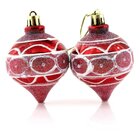 Kit 24 Bolas Pião Enfeite Árvore Natal Glitter Pendente 60mm