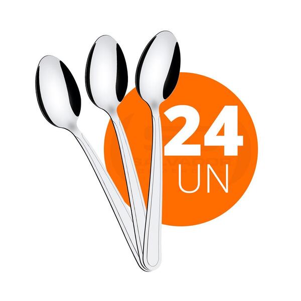 Kit - 24 Colheres De Sopa Búzios Em Aço Inox Cibag - Tramonti