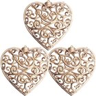 Kit 24 Decoração Pendente Coração Dourado Árvore Natal 10cm