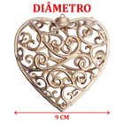 Kit 24 Decoração Pendente Coração Dourado Árvore Natal 10cm