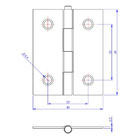 Kit 24 Dobradiça Preta Porta / Janela Pino Solto Real 2"