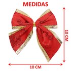 Kit 24 Enfeite Laços Vermelho Natalino Árvore Natal De 10cm