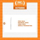 Kit - 24 Facas Para Churrasco Buzios Em Aço Inox 4 Pol Fibag