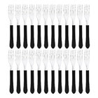 Kit 24 Garfo De Mesa Tramontina Leme Inox Cabo Preto