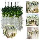 Kit 24 Glicínias Branca Artificial: Flor Pendente De Wisteria