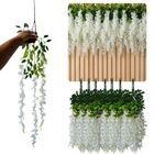 Kit 24 Glicínias Branca Artificial: Flor Pendente De Wisteria
