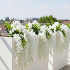 Kit 24 Glicínias Branca Artificial: Flor Pendente De Wisteria