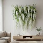 Kit 24 Glicínias Branca Artificial: Flor Pendente De Wisteria