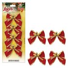 Kit 24 Laços De Bolinhas 10cm Pingentes Dourado Brilhante