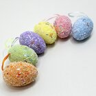 Kit 24 Ovos Pendentes De Páscoa Coloridos Enfeite Decorativo