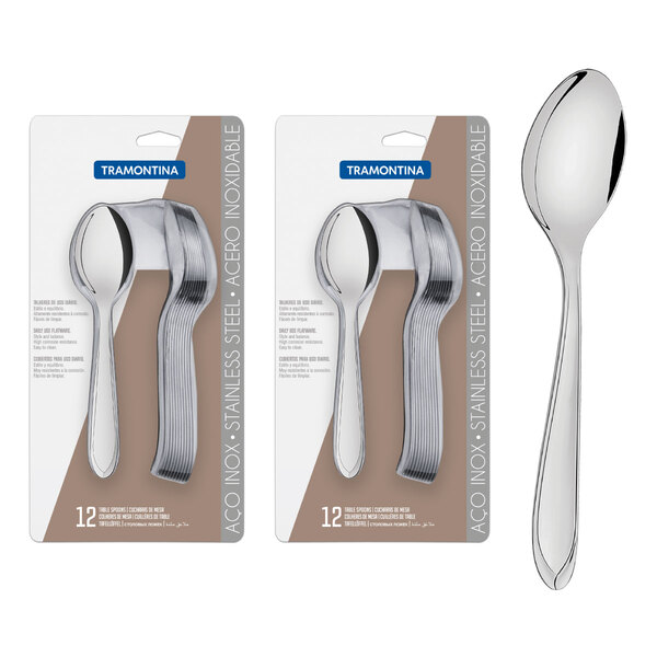 Kit 24 Peças Colheres De Mesa Tramontina Laguna Talheres Em A
