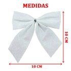Kit 24 Peças Enfeite Laços Branco Glitter Árvore Natal 10cm