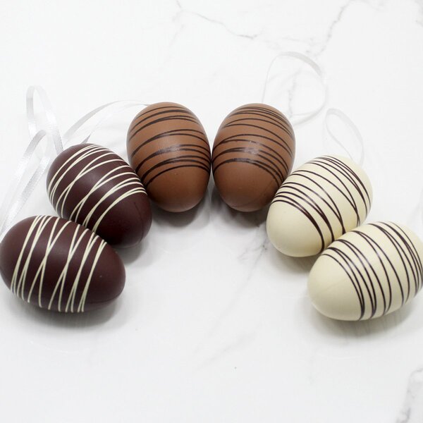 Kit 24 Pendente Ovos Páscoa Coelho Enfeite Decorativo 6x4cm