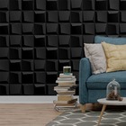 Kit 24 Placas 3d Pvc Preto Decoração Revestimento Premium De