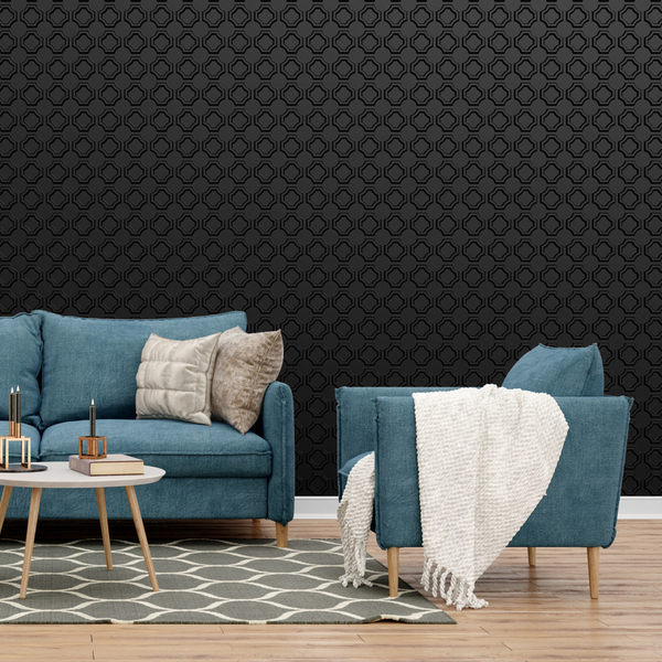 Kit 24 Placas 3d Pvc Preto Decoração Revestimento Premium De