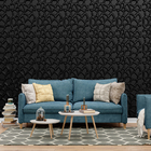 Kit 24 Placas 3d Pvc Preto Decoração Revestimento Premium De