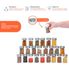 Kit 24 Porta Temperos Com Tampa Giratória Inox E Vidro 90ml -