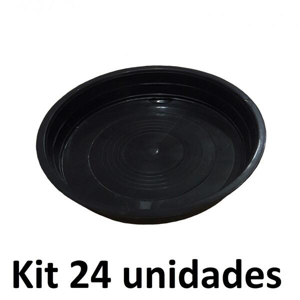 Kit 24 Vaso Plástico Nº 00/01 Para Jardinagem Preto - Gibafer