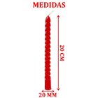 Kit 24 Vela Retorcida Natalina Enfeite Vermelho Festiva 20cm