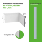 Kit 25 Barras Rodapé De Poliestireno 10 Cm Altura Rp77