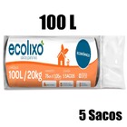 Kit 25 Pacotes Saco De Lixo 100l Preto C/5un - Economico