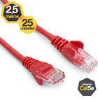 Kit 25 Patch Cord Cat5e Vermelho 2,50 Metros