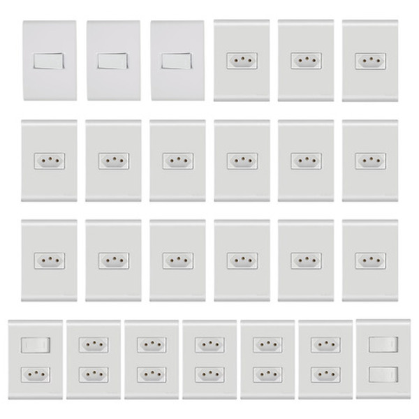 Kit 25 Pçs Tomadas E Interruptores Completo Tramontina Liz Br