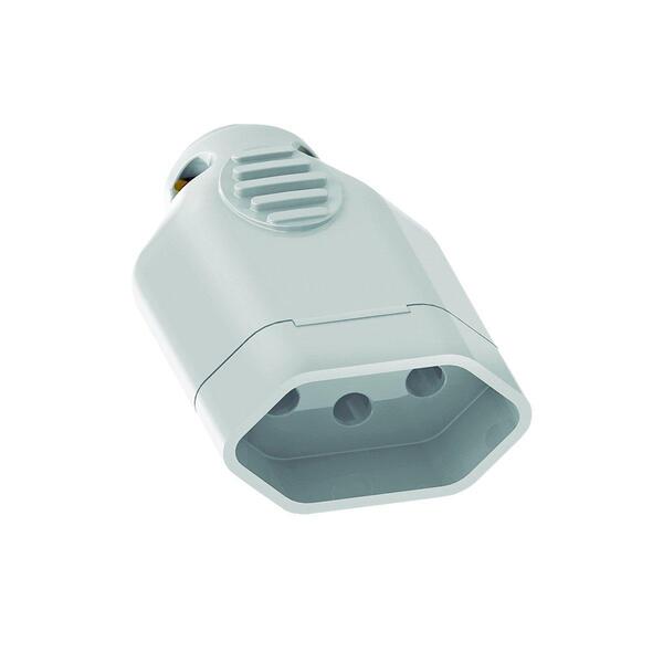 Kit 25 Plugue Prensa Fêmea 2 Pinos + Terra Cinza 20a - Ilumi