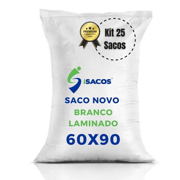 Kit 25 - Saco De Ráfia Solto Laminado Branco 60x90