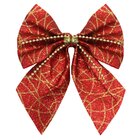 Kit 26 Peças Enfeite Árvore Natal Laço Lacinho Vermelho Brilh