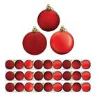 Kit 27 Bolas De Natal Mista Gliter, Fosca E Brilho Vermelha 6