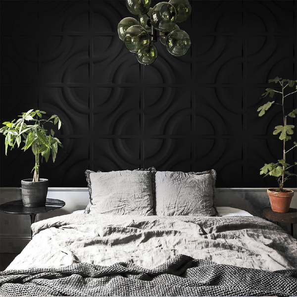 Kit 28 Placas 3d Pvc Preto Decoração Revestimento Premium De