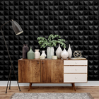 Kit 28 Placas 3d Pvc Preto Decoração Revestimento Premium De