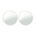 Kit 2  Espelhos Redondos Estilo Minimalista 70 Cm- Off White