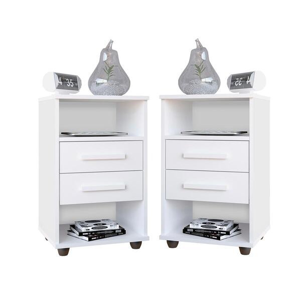 Kit 2  Mesas De Cabeceira Cielo - Mesinha Quarto -  Mizza Dec