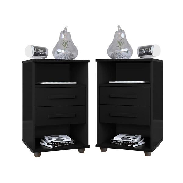 Kit 2  Mesas De Cabeceira Cielo - Mesinha Quarto -  Mizza Dec