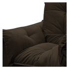 Kit 2  Poltrona Cadeira Decorativa Opala Suede Liso Marrom Pé