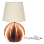 Kit 2 Abajur Bola  Cobre Cupula Bege 3031