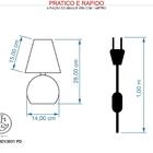 Kit 2 Abajur Bola Branco Cupula Preta 3021