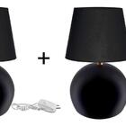 Kit 2 Abajur Bola Preto Cupula Preta 3021