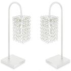 Kit 2 Abajur Clearcrillic Cristal Acrílico Quadrado Branco