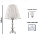 Kit 2 Abajur Cristal C/lampada Quarto/sala - 134 - 220v
