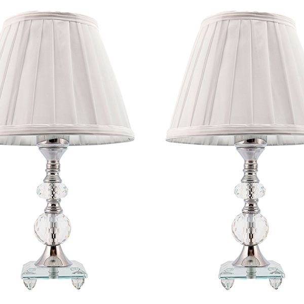 Kit 2 Abajur Cristal C/lampada Quarto/sala - 208 - 220v