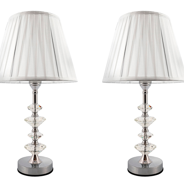 Kit 2 Abajur Cristal Toque Touch C/lampada Quarto/sala - 851