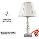 Kit 2 Abajur Cristal Toque Touch C/lampada Quarto/sala - 863